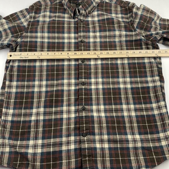 Eddie Bauer Flannel Shirt Men’s L Plaid Button Up Relaxed Fit Red Navy Outdoor - Picture 4 of 9